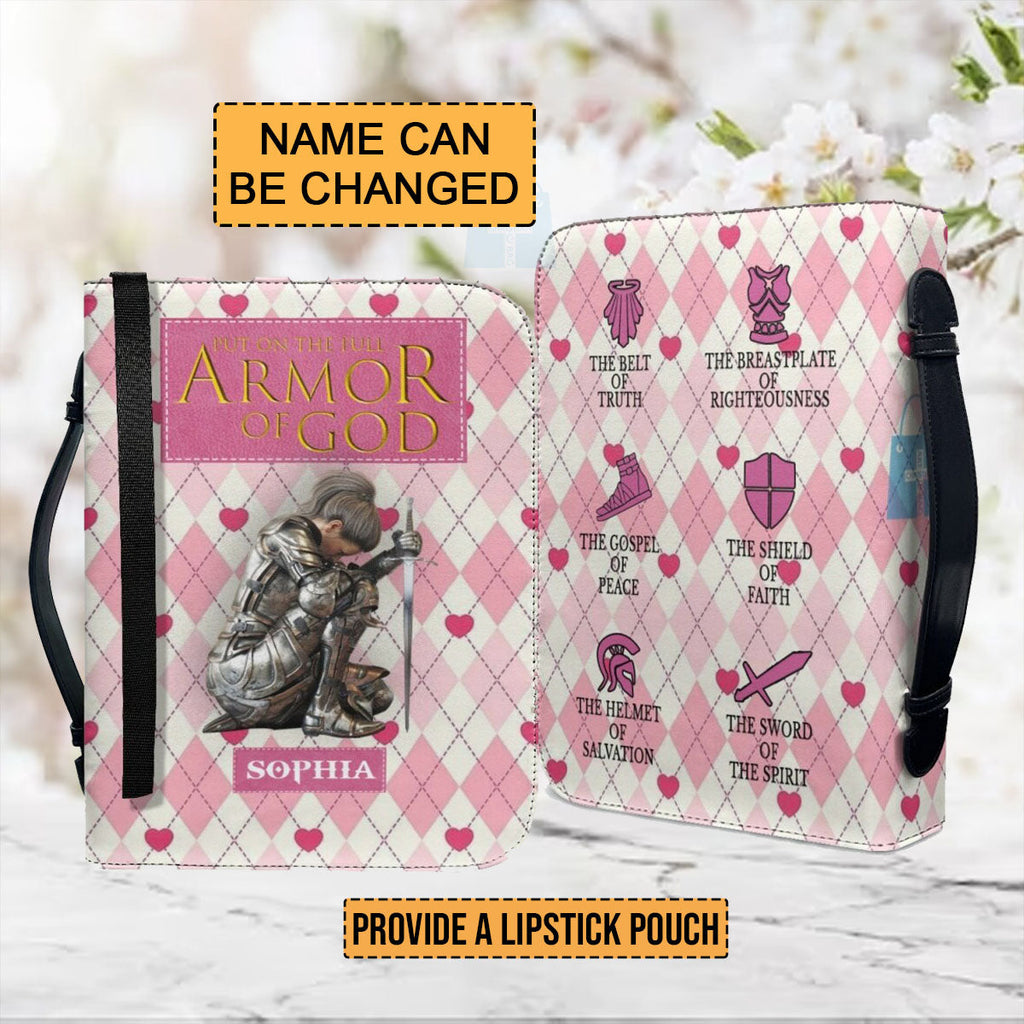 Personalized Armor of God Pink Bible Cover