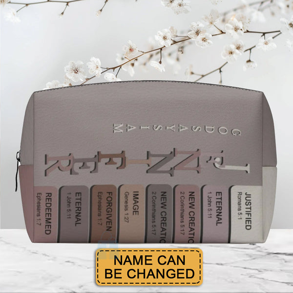 God Says I Am Custom Name Cosmetic Bag