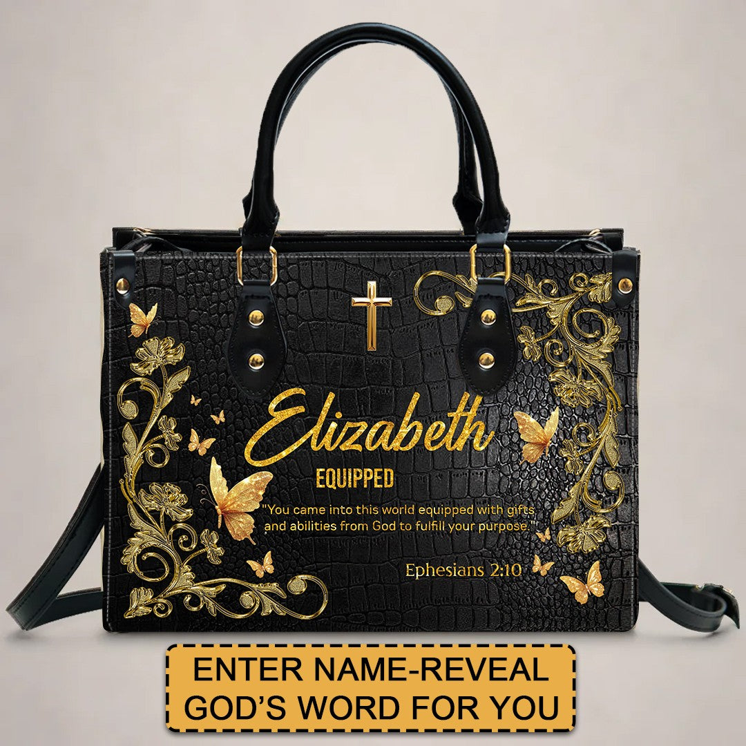 Custom Name Christian Leather Handbag & Clutch