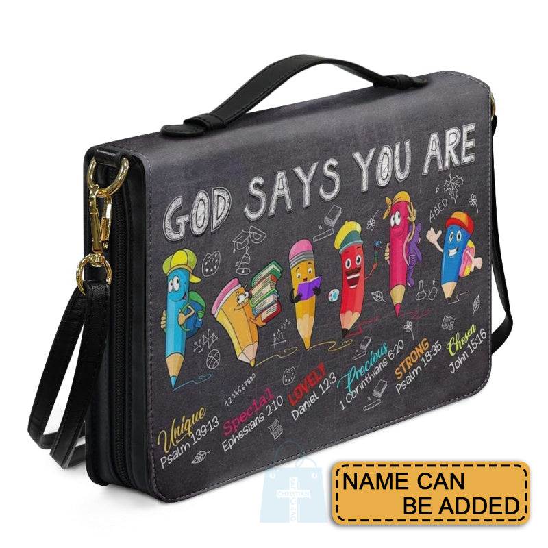Personalized God Says You Are Kids Bible Cover
