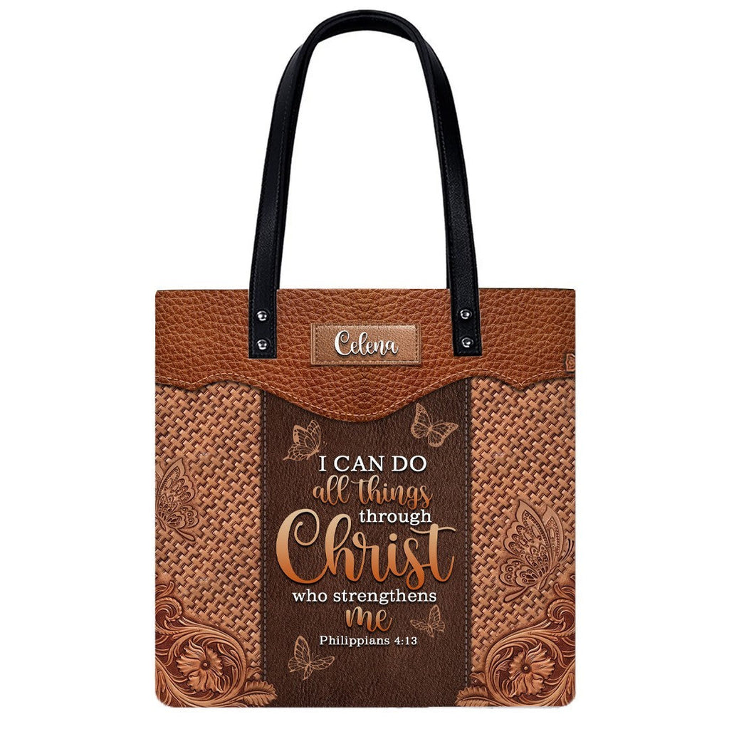 Personalized Bible Verse Leather Handbag