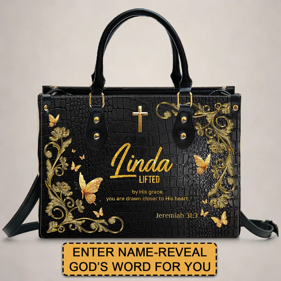 Custom Name Christian Leather Handbag & Clutch