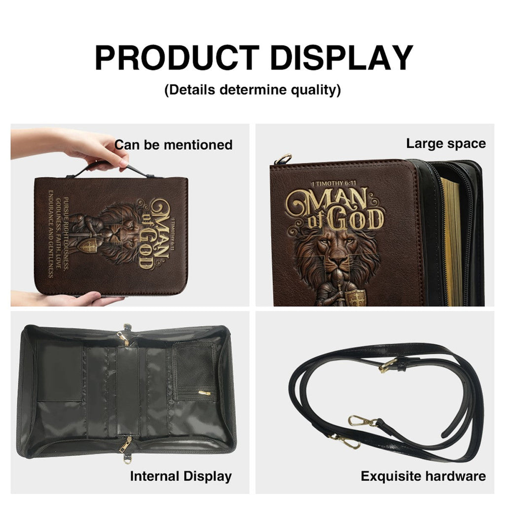 Personalized Lion Warrior Bible Cover for Men