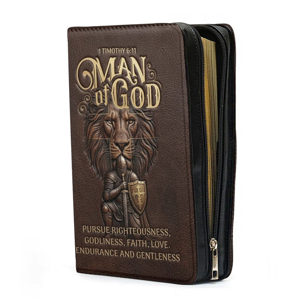 Personalized Lion Warrior Bible Cover for Men
