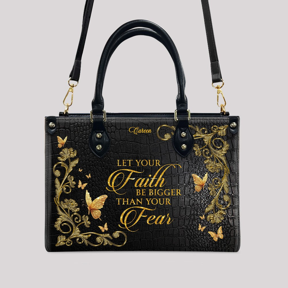 Personalized Christian Leather Tote Bag