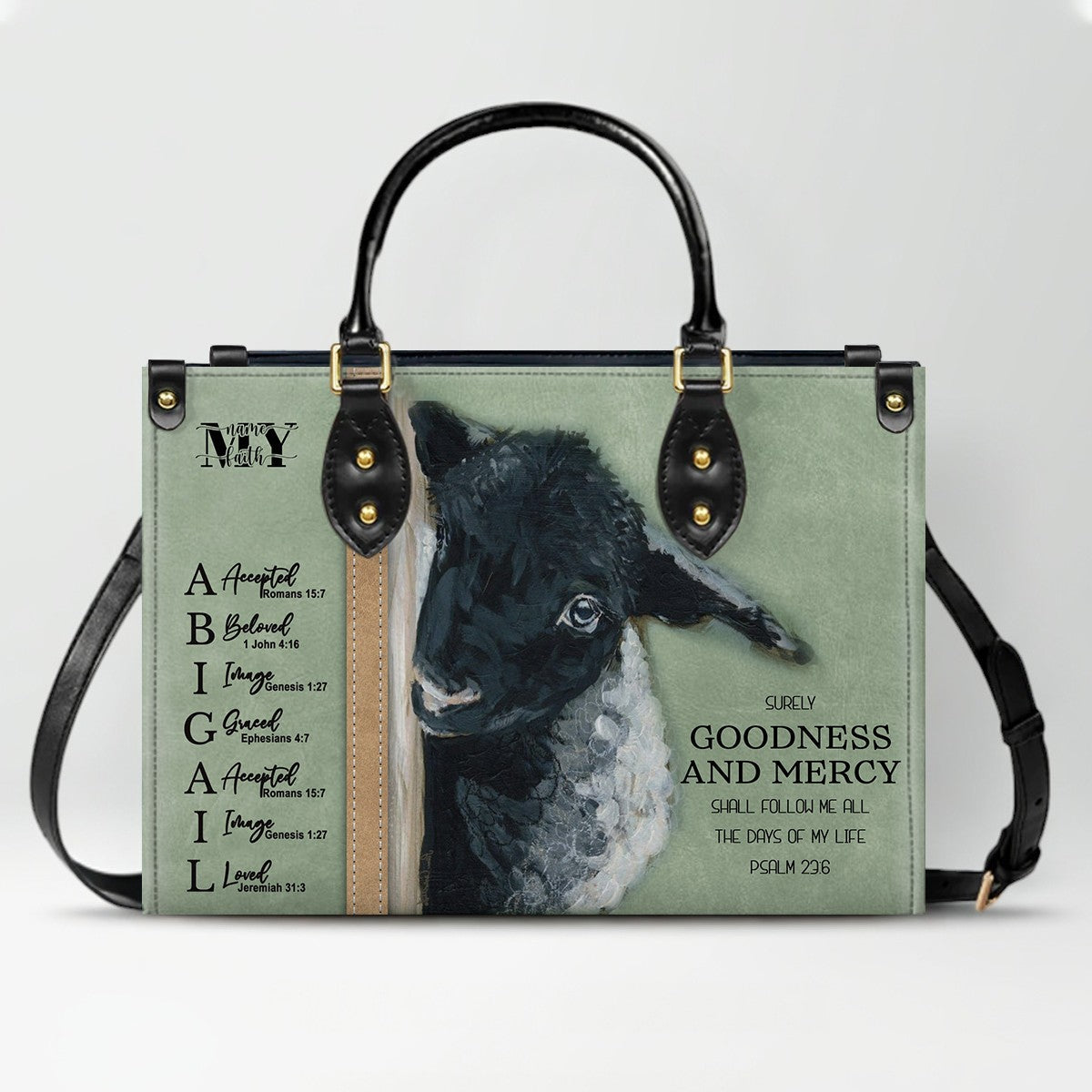 Personalized Christian Leather Handbag