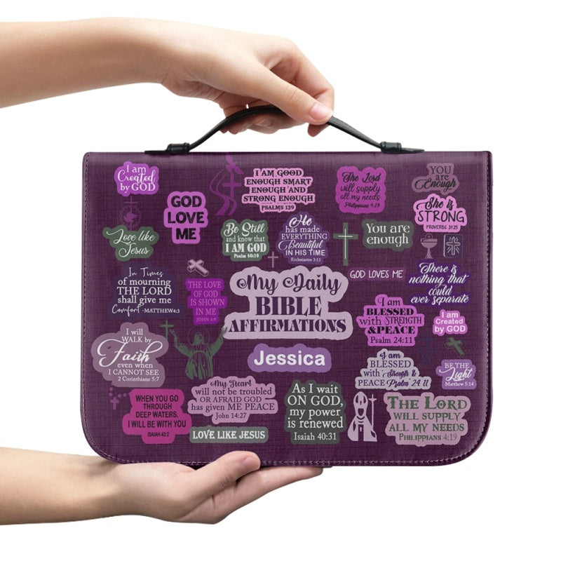 Personalized Daily Affirmations Purple Bible Cover