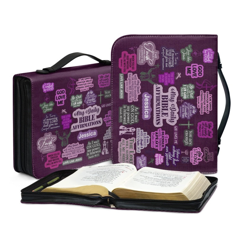 Personalized Daily Affirmations Purple Bible Cover