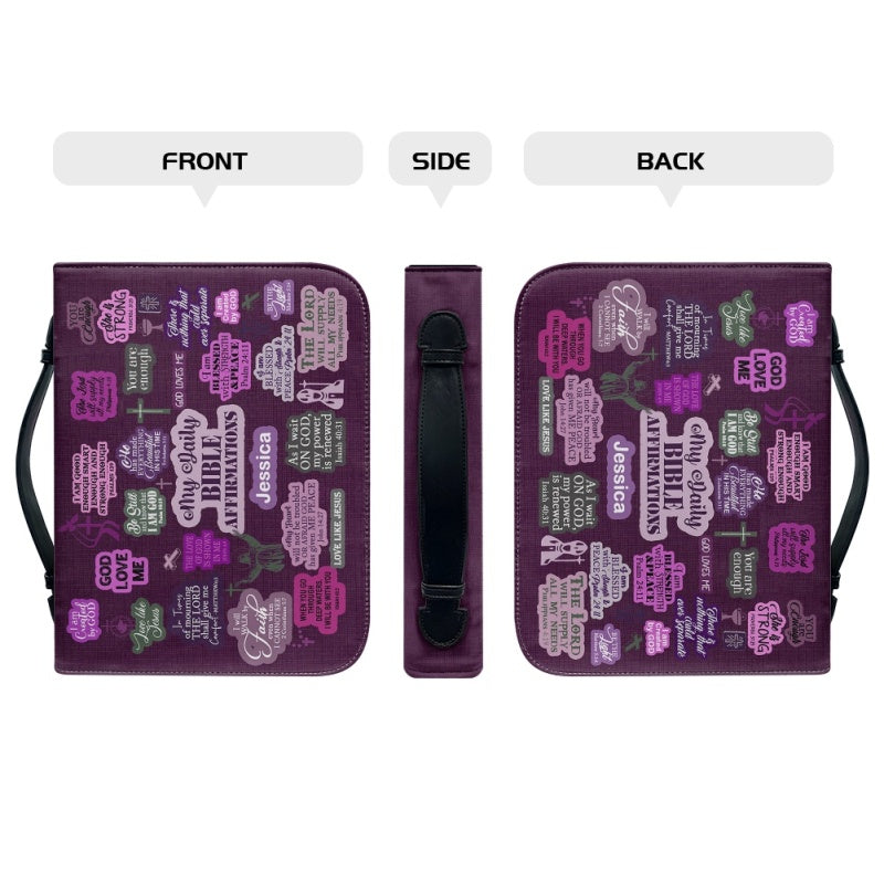 Personalized Daily Affirmations Purple Bible Cover