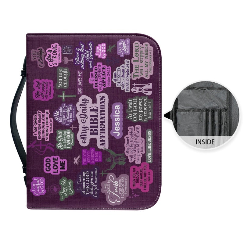 Personalized Daily Affirmations Purple Bible Cover