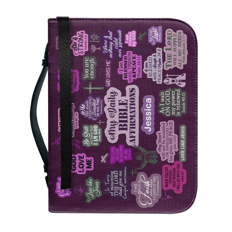 Personalized Daily Affirmations Purple Bible Cover