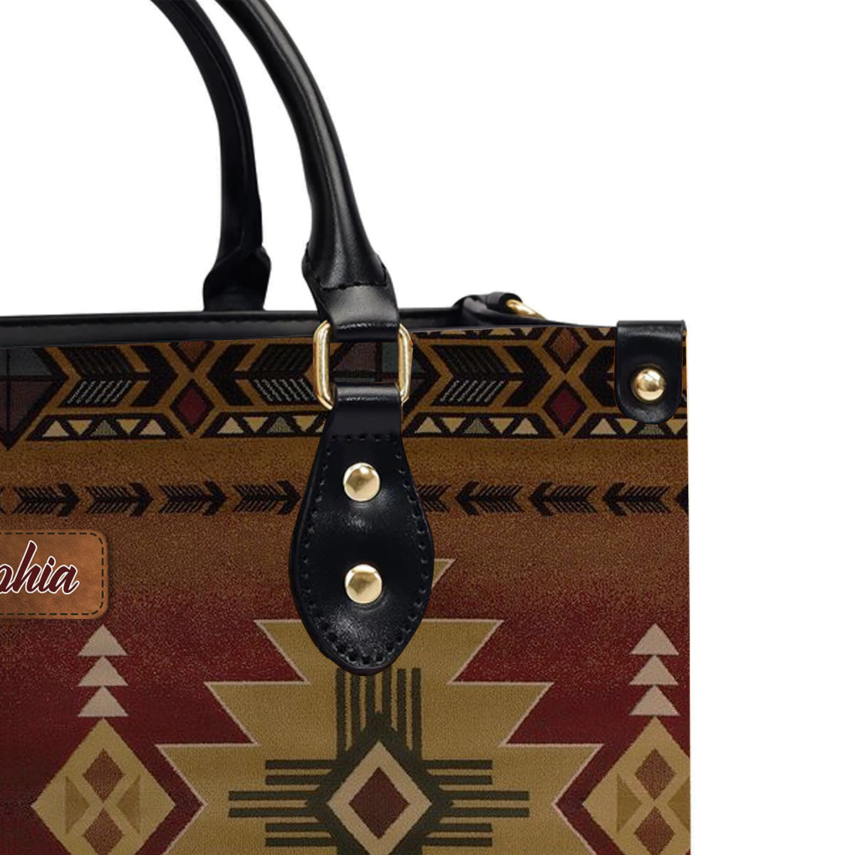 Vintage Southwest Lacing Leather Tote Bag