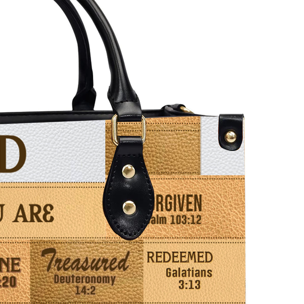 God Says I Am Personalized Leather Handbag