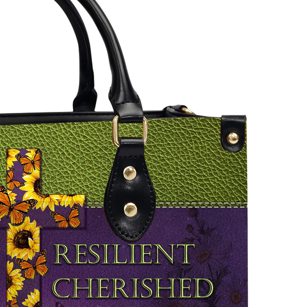 Butterfly Flower Leather Handbag
