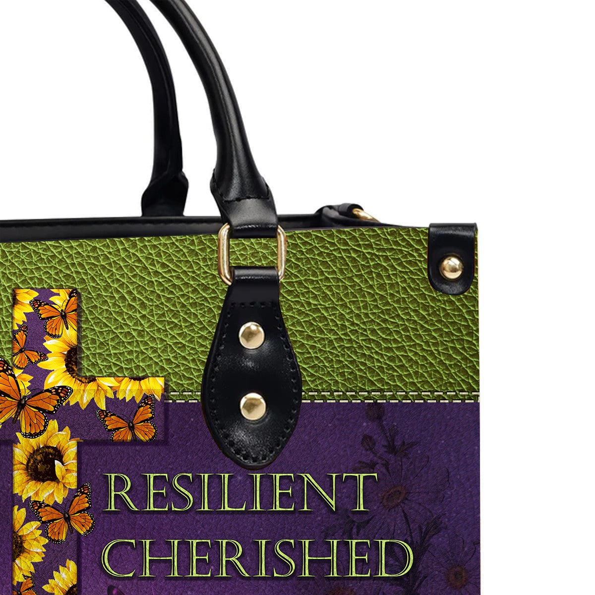 Butterfly Flower Leather Handbag
