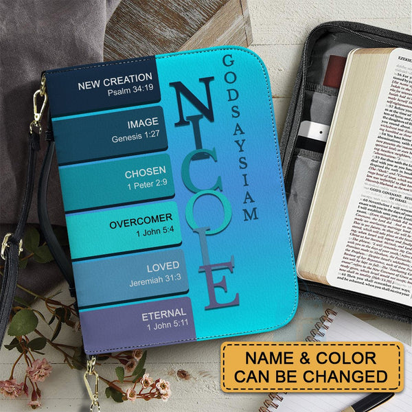 Personalized Sapphire Blue Name Bible Cover