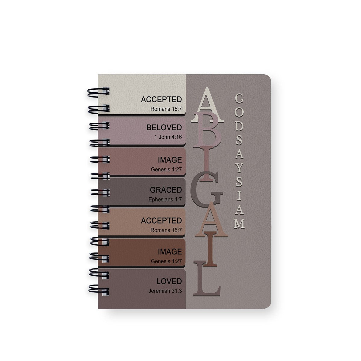Personalized Purple "God Says I Am" Leather Prayer Journal