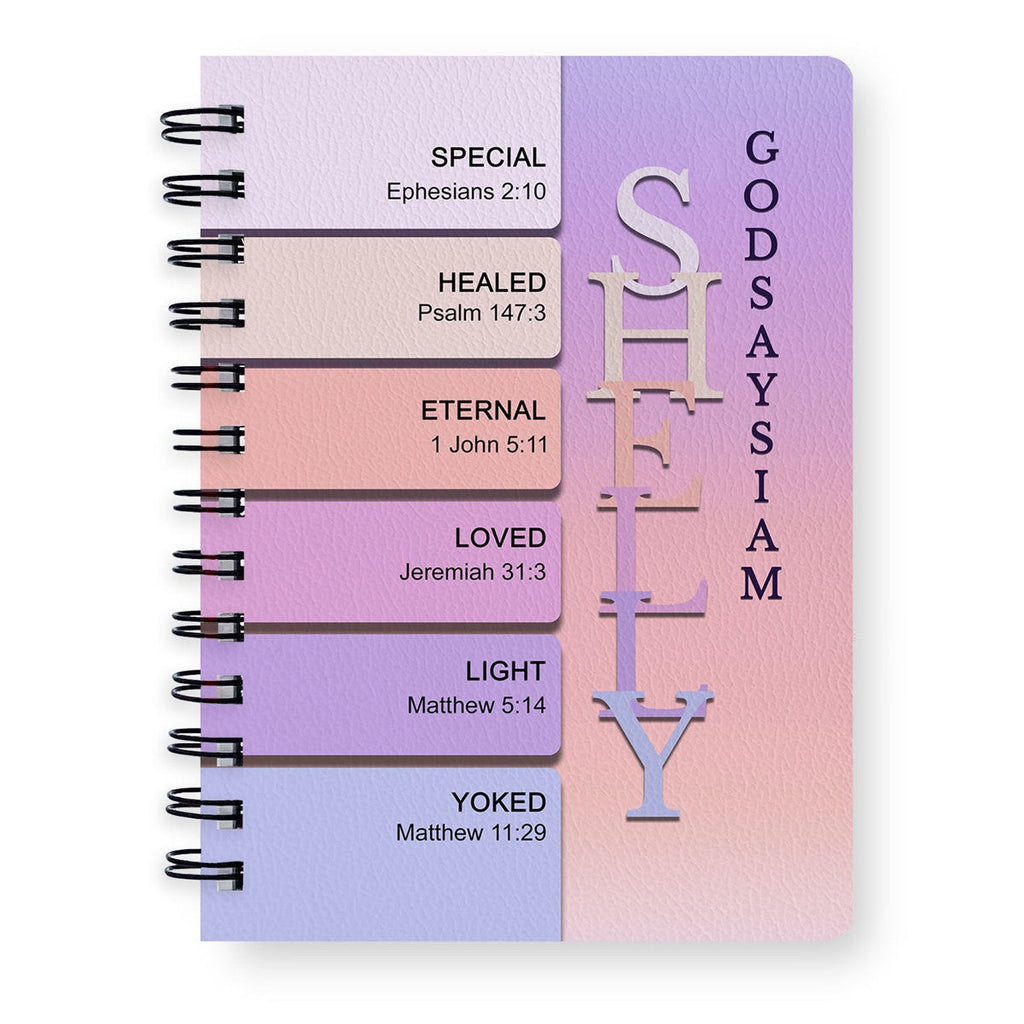 Personalized Sapphire Blue "God Says I Am" Leather Journal