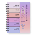 Personalized Sapphire Blue "God Says I Am" Leather Journal