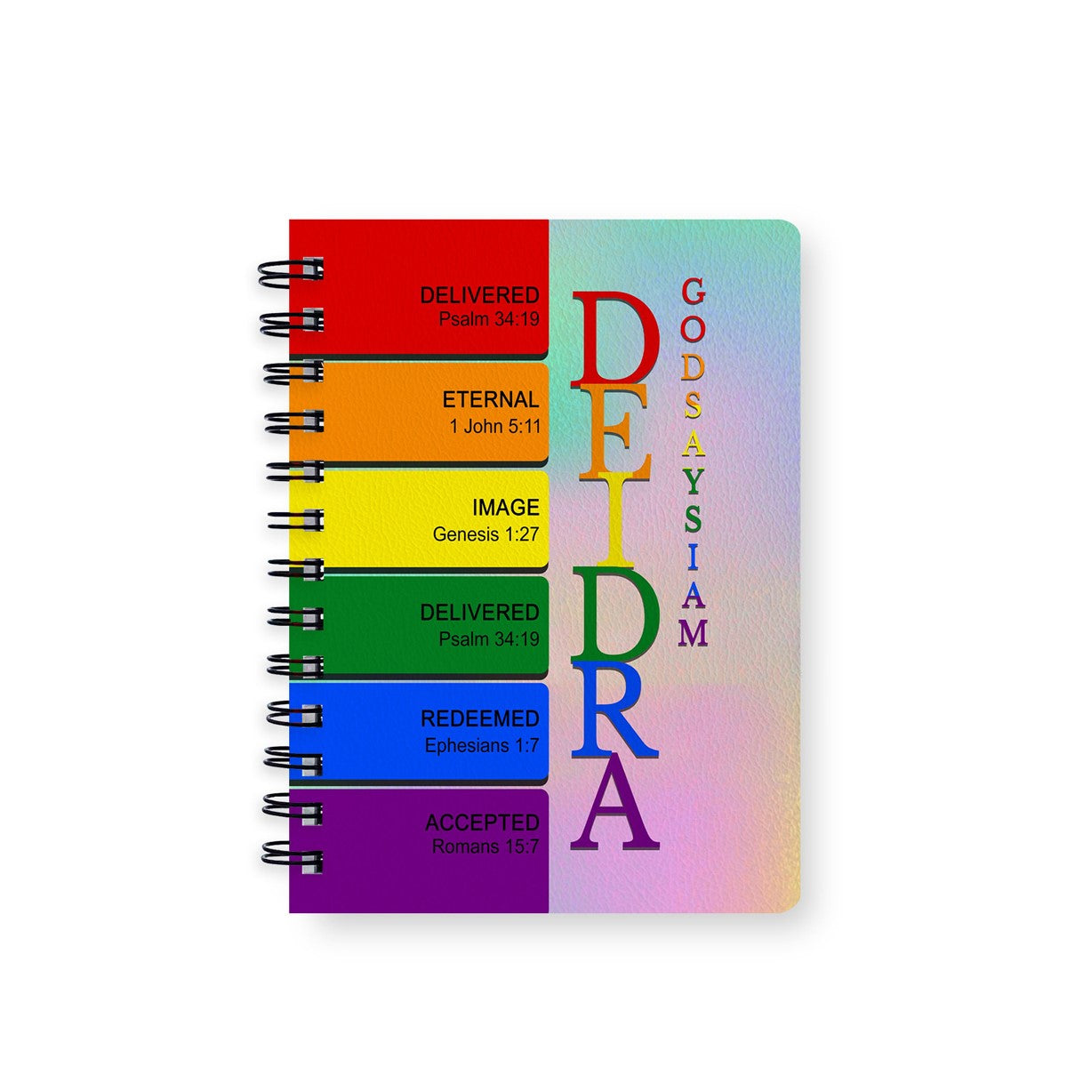 Personalized Purple "Sacred Name Meaning" Spiral Journal