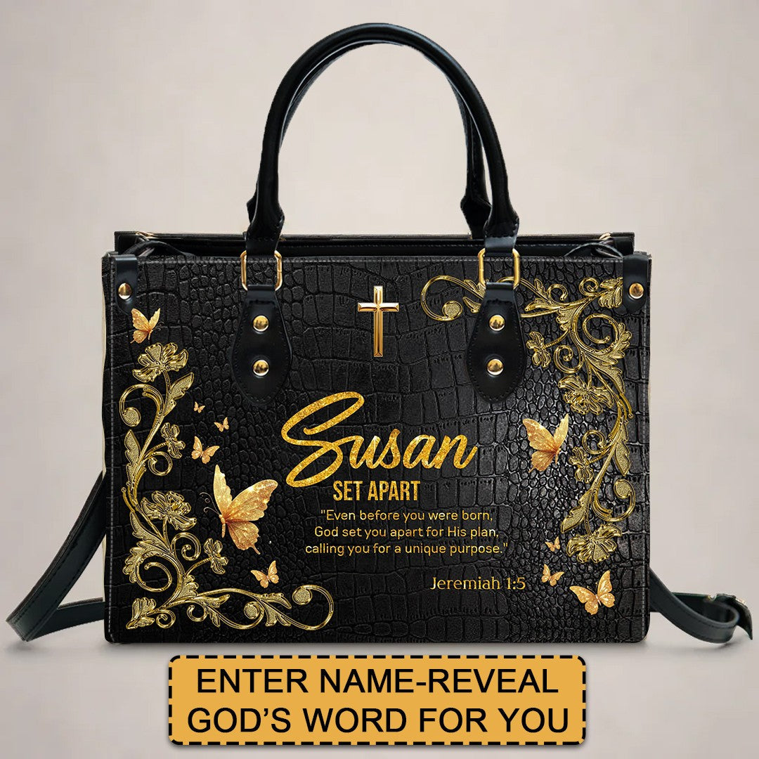 Custom Name Christian Leather Handbag & Clutch