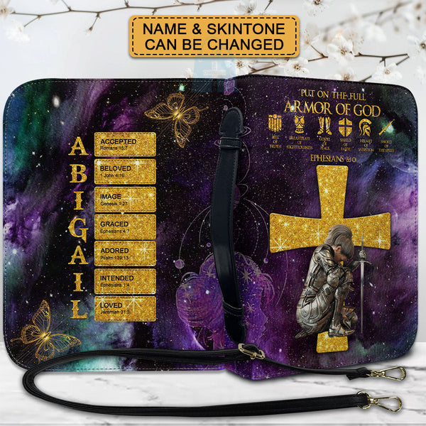 Personalized Armor of God Leather Bible Cover
