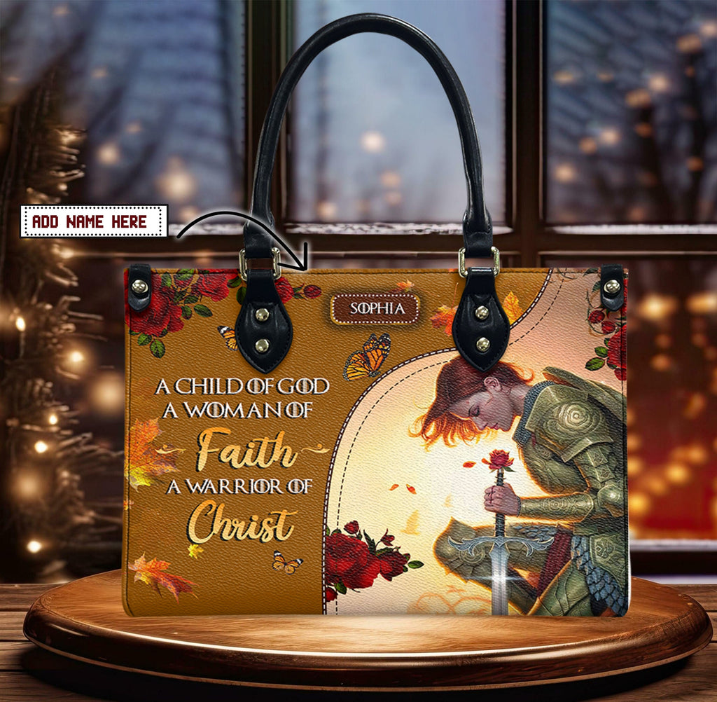 Child Of God Woman Of Faith Leather Handbag