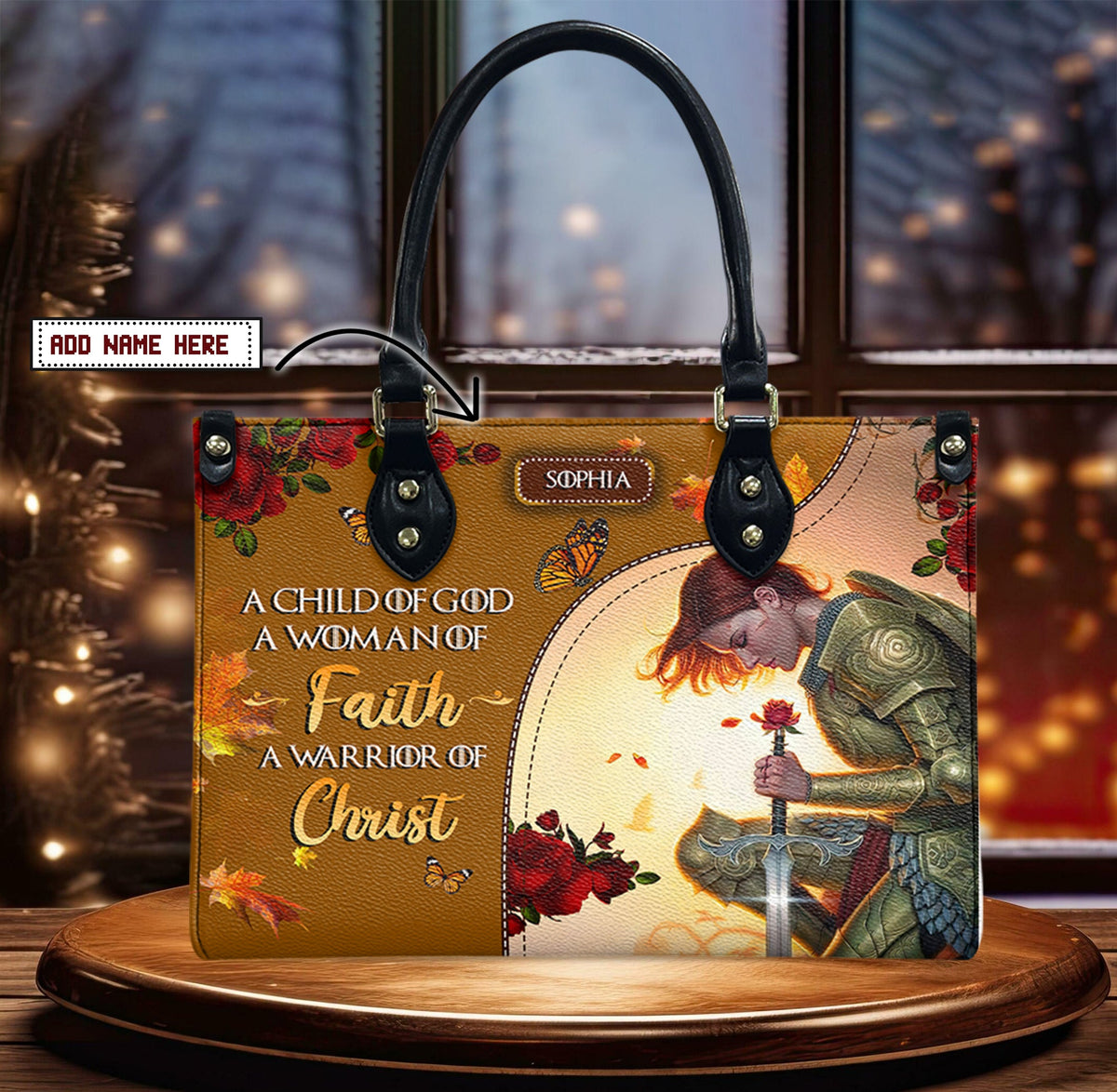 Child Of God Woman Of Faith Leather Handbag