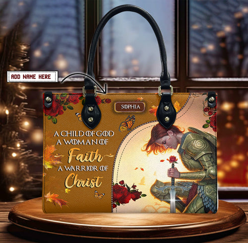 Child Of God Woman Of Faith Leather Handbag
