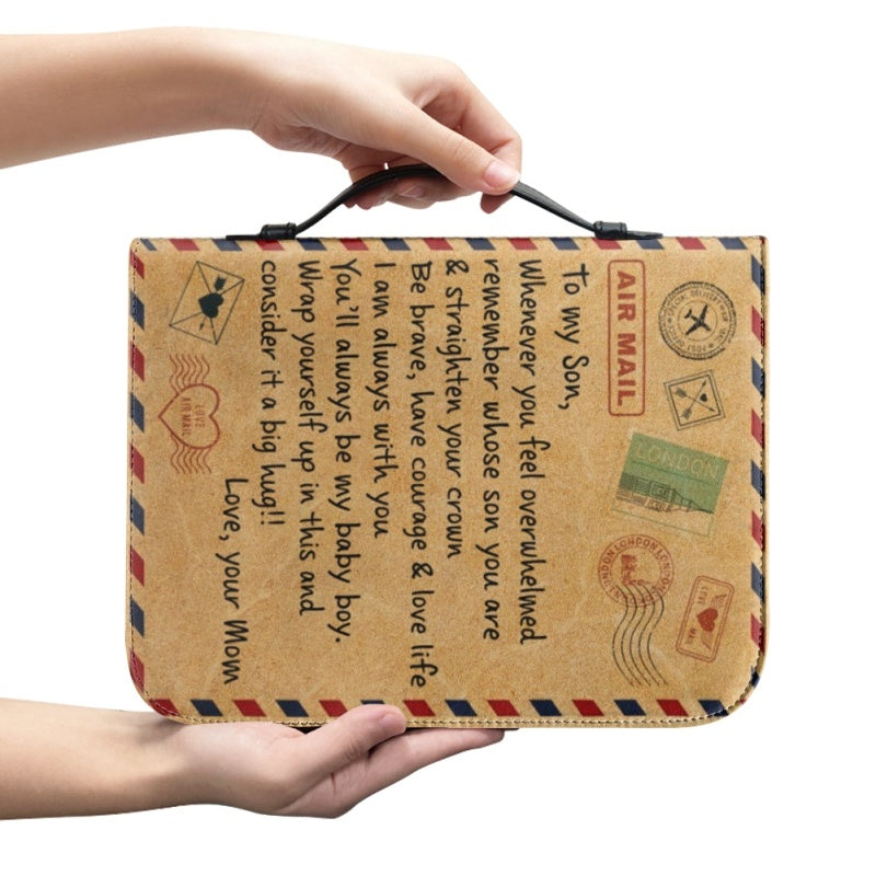 To My Son Personalized Leather Bible Cover