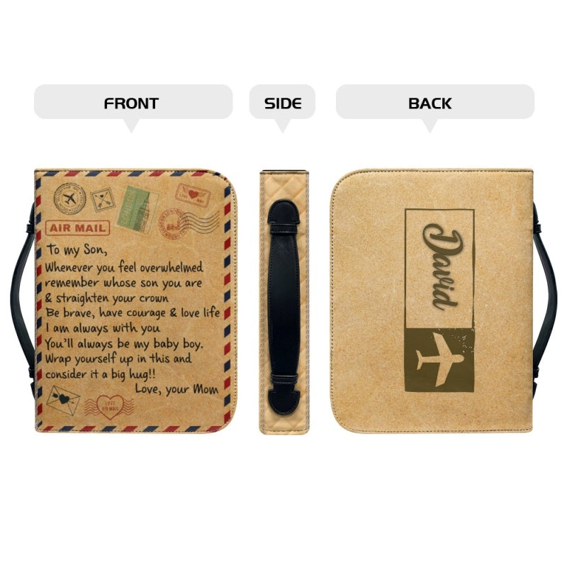 To My Son Personalized Leather Bible Cover