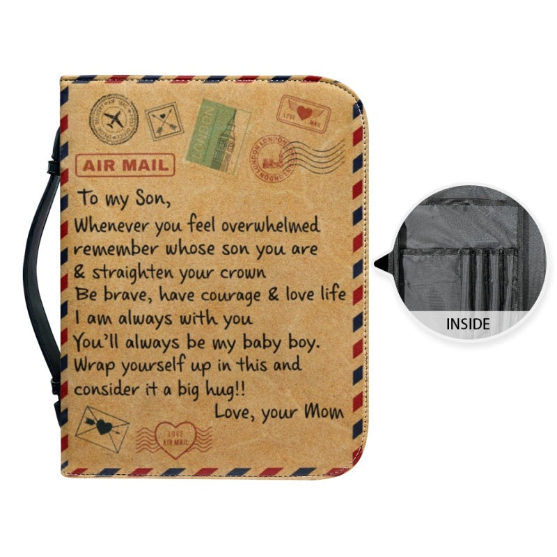 To My Son Personalized Leather Bible Cover