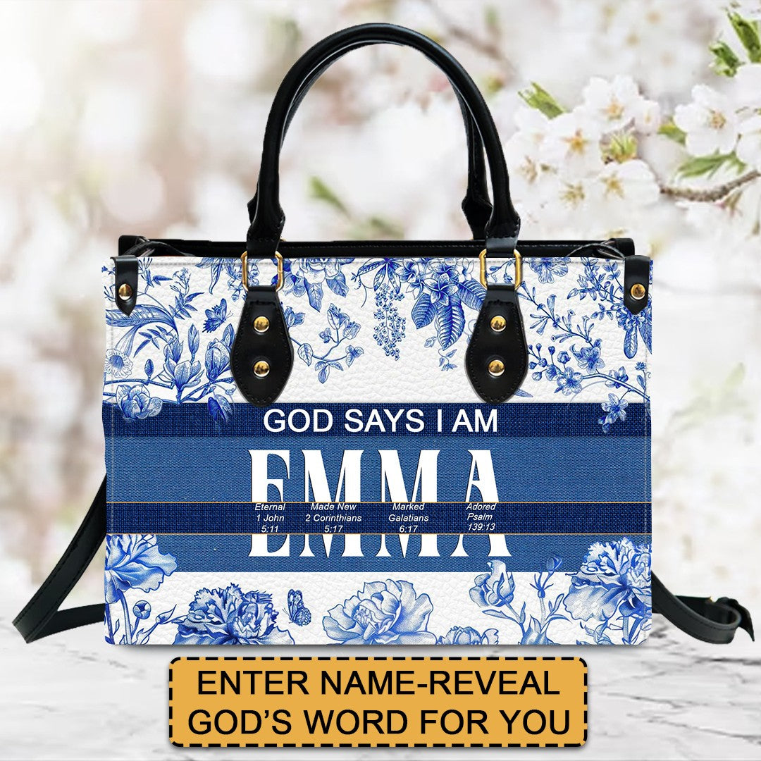 Personalized Bible Verse Leather Handbag