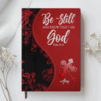 Personalized Red Floral "Fear Not" Leather Journal