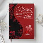 Personalized Red Floral "Fear Not" Leather Journal