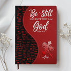 Personalized Red Floral "Fear Not" Leather Journal