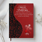 Personalized Red Floral "Fear Not" Leather Journal