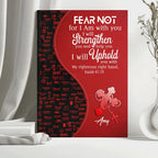 Personalized Red Floral "Fear Not" Leather Journal