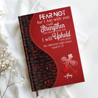 Personalized Red Floral "Fear Not" Leather Journal