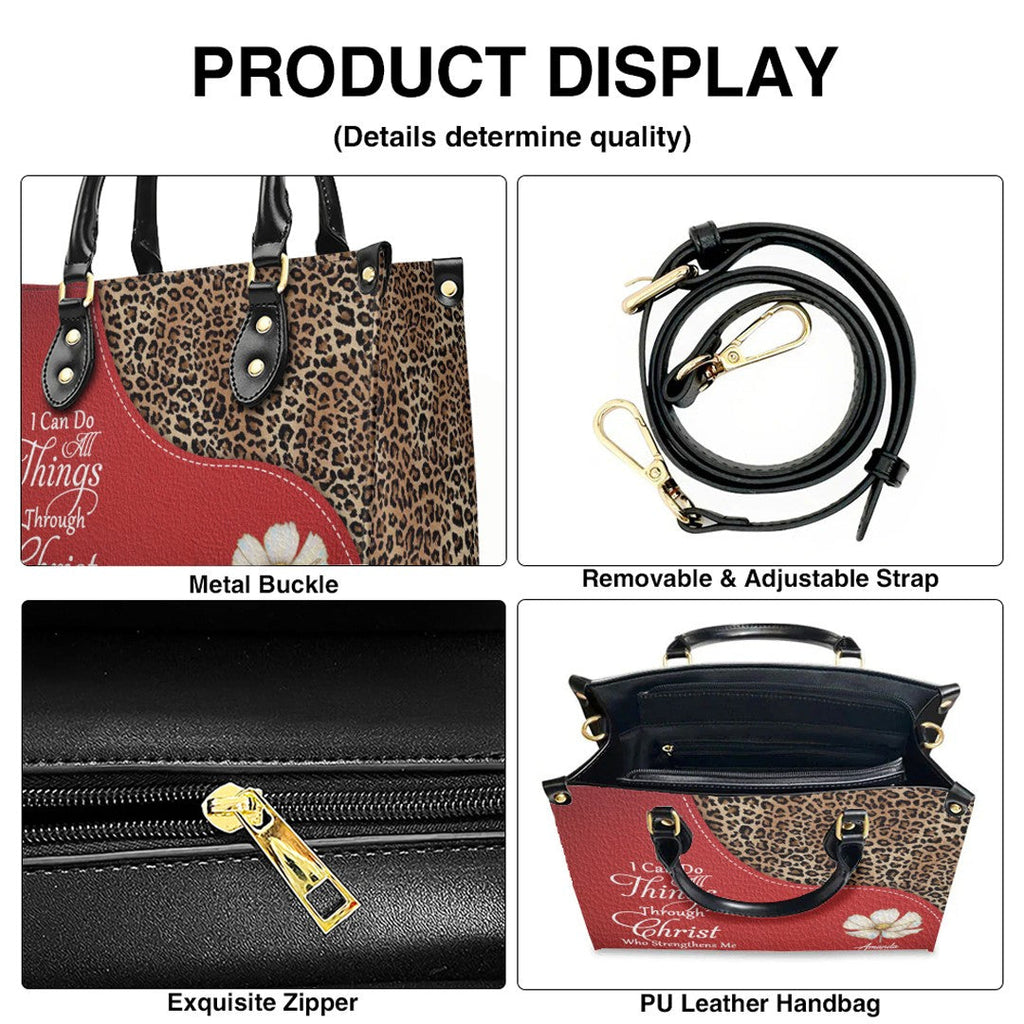 Personalized Christian Faith Leather Tote Bag