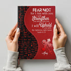 Personalized Red Floral "Fear Not" Leather Journal