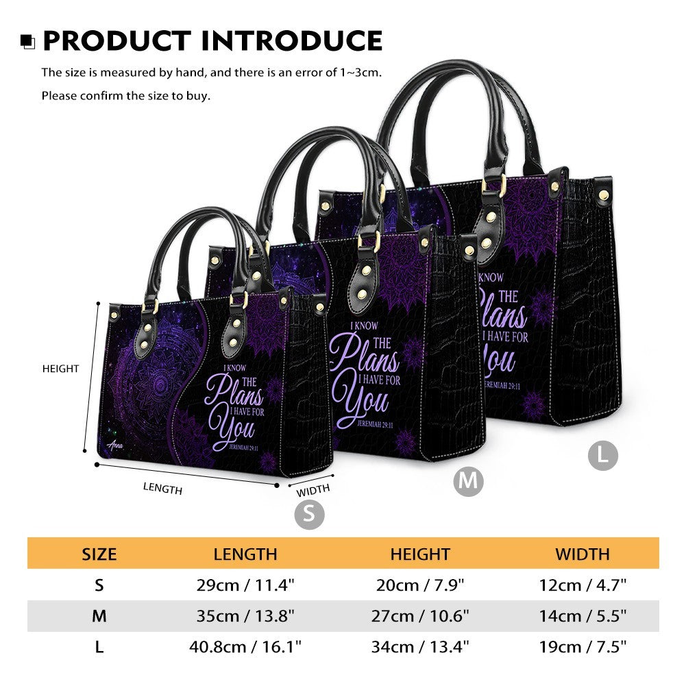 Personalized Jeremiah 29:11 Leather Handbag