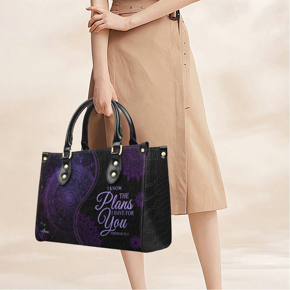 Personalized Jeremiah 29:11 Leather Handbag