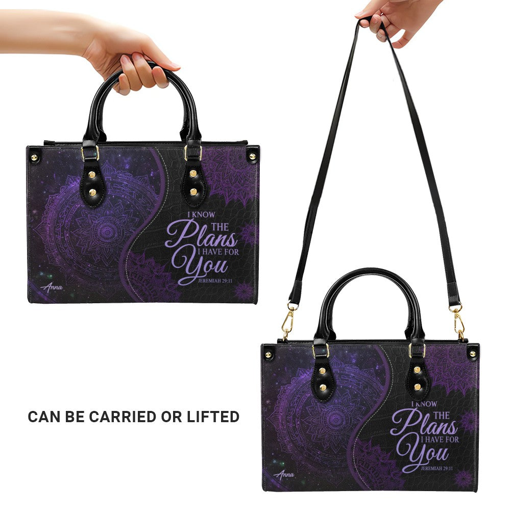 Personalized Jeremiah 29:11 Leather Handbag