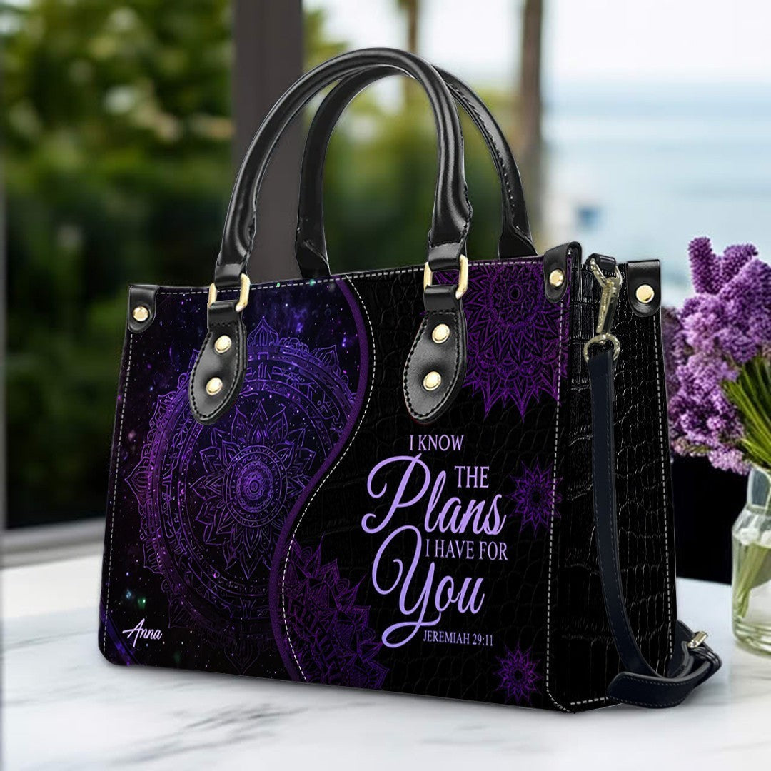 Personalized Jeremiah 29:11 Leather Handbag