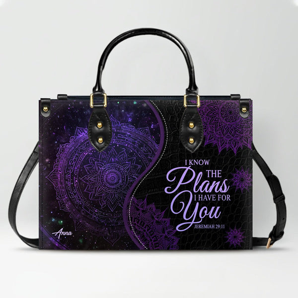 Personalized Jeremiah 29:11 Leather Handbag