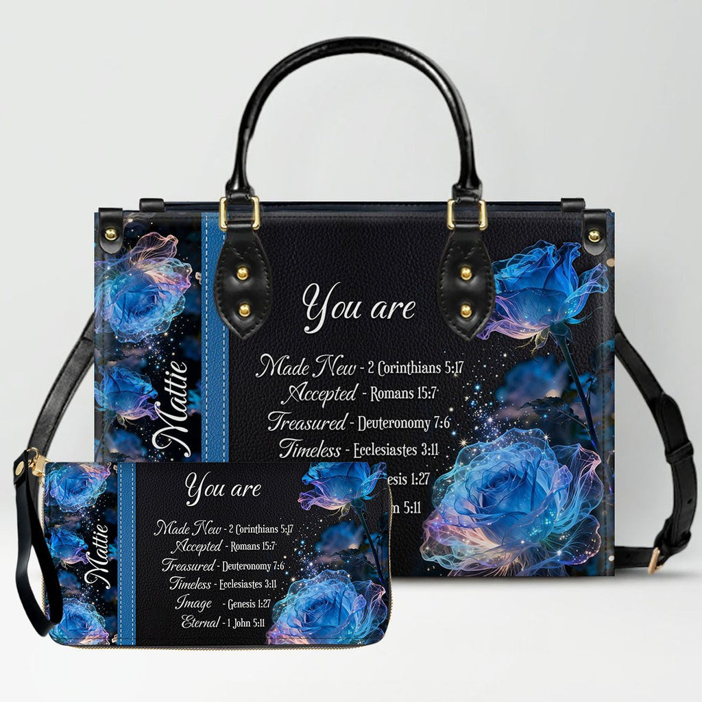 Personalized Bible Verse Leather Handbag