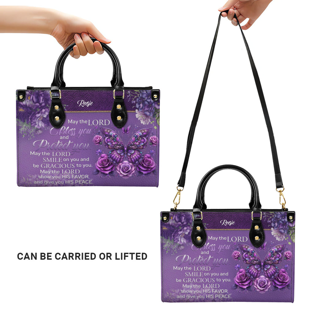 Personalized Faith Leather Handbag & Clutch