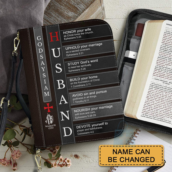 Personalized Bible Cover for Husband