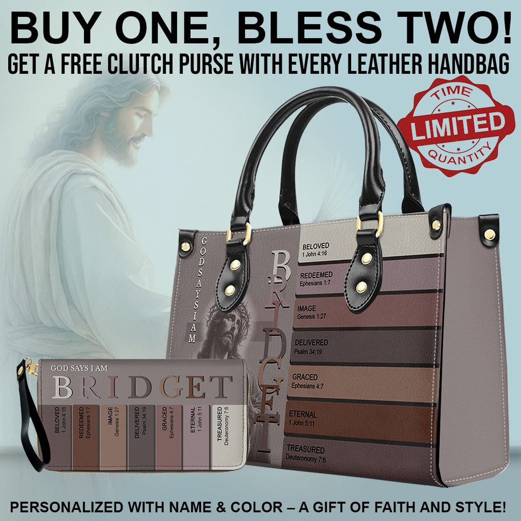 Personalized Christian Leather Handbag & Clutch